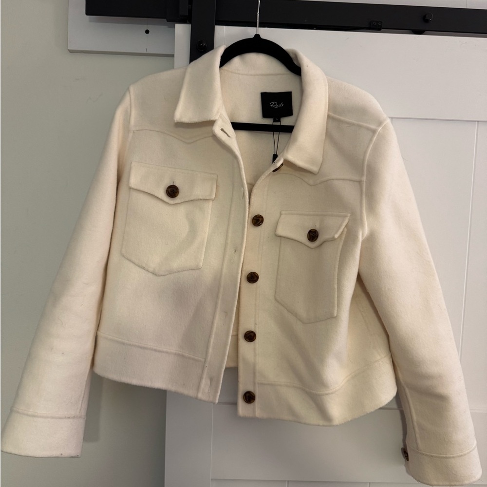 Rails Cream Button-Front Wool-Blend Jacket